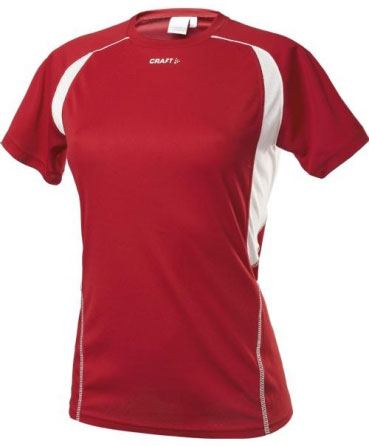 Track Field Tee Korte Mouwen Woman Rood