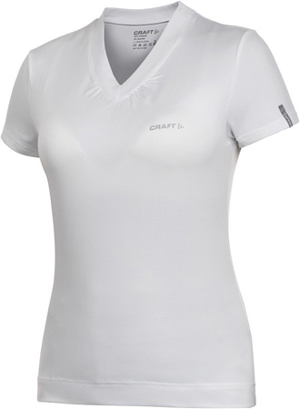 Active Run V Neck Tee Dames Wit