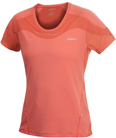 Performance Run Light Tee Dames Deep Coral