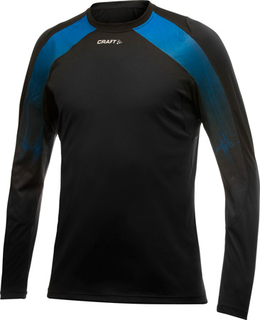 Performance Run Tee Lange Mouwen Sweden Blue Heren