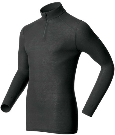 Odlo : Shirt Lange Mouwen Warm En Col Met 1/2 Rits Heren Black 