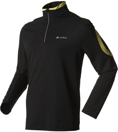 Stand up Collar L S ½ Zip Amarillorunning Heren Black Sulphur Spring