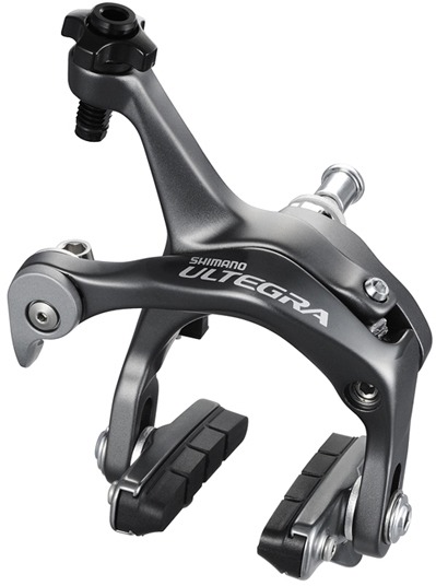 Ultegra BR-6700 Glossy Grey Rem Voor - Shimano Ultegra remklauw (voorrem) voor de racefiets in de kleur Glossy Grey met nieuw ontwerp voor snellere respons.