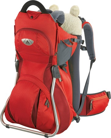 Jolly Comfort I Red Kinderdrager - Vaude zijn best verkochte kind-draagsysteem, een stabiele draagtas tot maximaal 20 kilo.