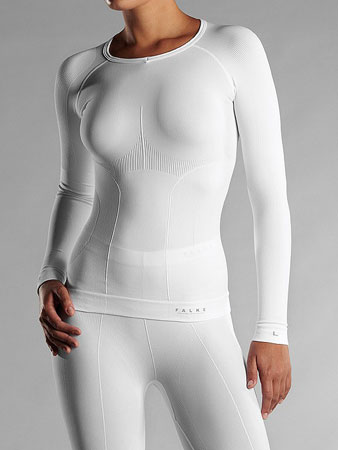 Skiing Athletic Fit Dames Lange Mouwen White