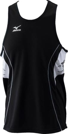 Team Running Singlet Black White Grey
