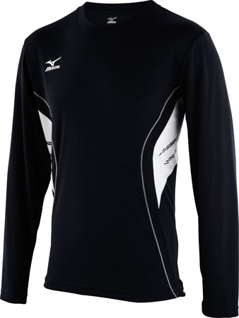 Team Running L S Black White Grey