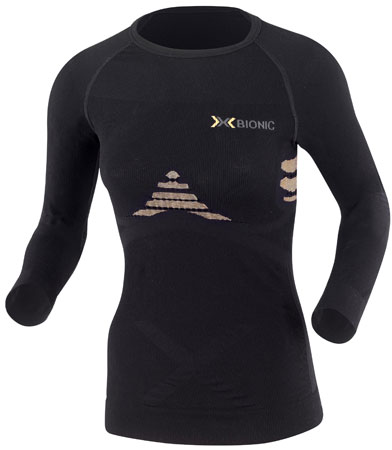 Undershirt Energizer Lange Mouwen ZwartOranje Dames