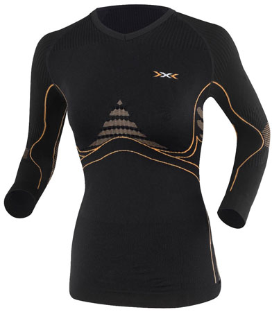 Accumulator Undershirt Lange Mouwen Zwart/Oranje Dames