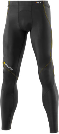 A400 Long Tights Heren Zwart/Geel