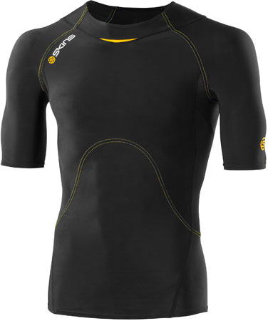 A400 Top Short Sleeve Heren Zwart/Geel