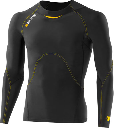 A400 Top Long Sleeve Heren Zwart/Geel