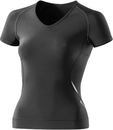 A400 Top Short Sleeve Dames Zwart/Zilver