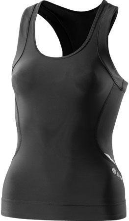 A400 Top Racer Back Dames Zwart/Zilver