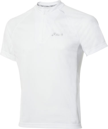 M`s S S 1 2 Zip Tee Real White Heren