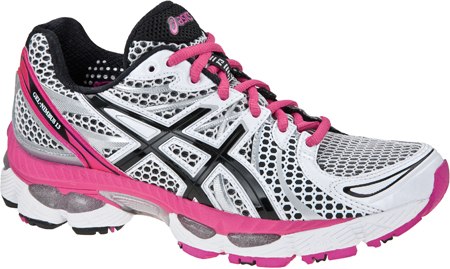 Gel Nimbus 13 WhiteOnyxPink Dames Hardloopschoen