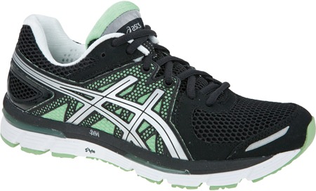 Gel Excell 33 BlackLightningGreen Ash Dames Hardloopschoen