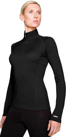 Bodyfit 200 Lightweight Chakra Zip Black Ondershirt Dames