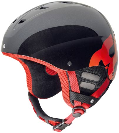 Rib Shiny Black Logo Skihelm