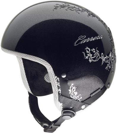 Perla Shiny Black Lace Dames Skihelm
