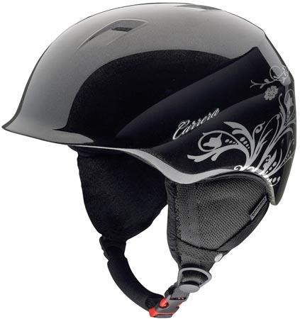 C-Lady Shiny Black Deco Dames Skihelm