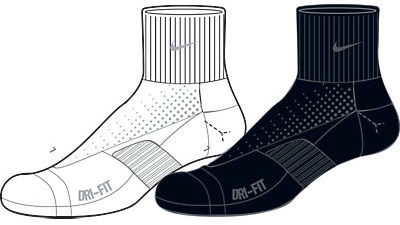 2 paar NK Run Ant White/Black Sokken Unisex