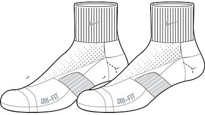 2 paar NK Run Ant White/Wolfgrey Sokken Unisex