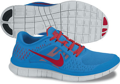 Free Run+ 3 Blue/Red/Platinum Heren Hardloopschoen