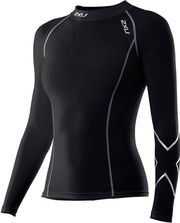 Compression Top L S Black Steel Dames