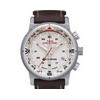 Intelligent Quartz E-Compass RVS Met Leren Band Bruin Outdoorhorloge