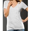 V Neck Tee Light Heather Gray Women