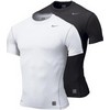Nike : Pro Core SS Tight Crew Nonbox Undershirt Heren White/Cool Grey