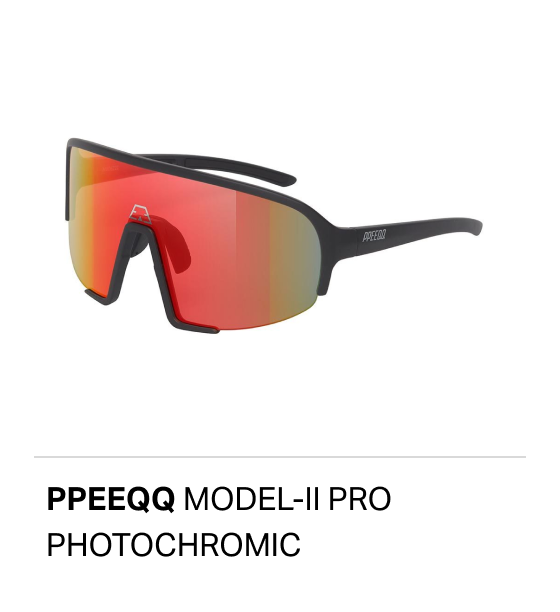 ppeeqq Model-II P R O Photochromic Mat Zwart met Rode Lens