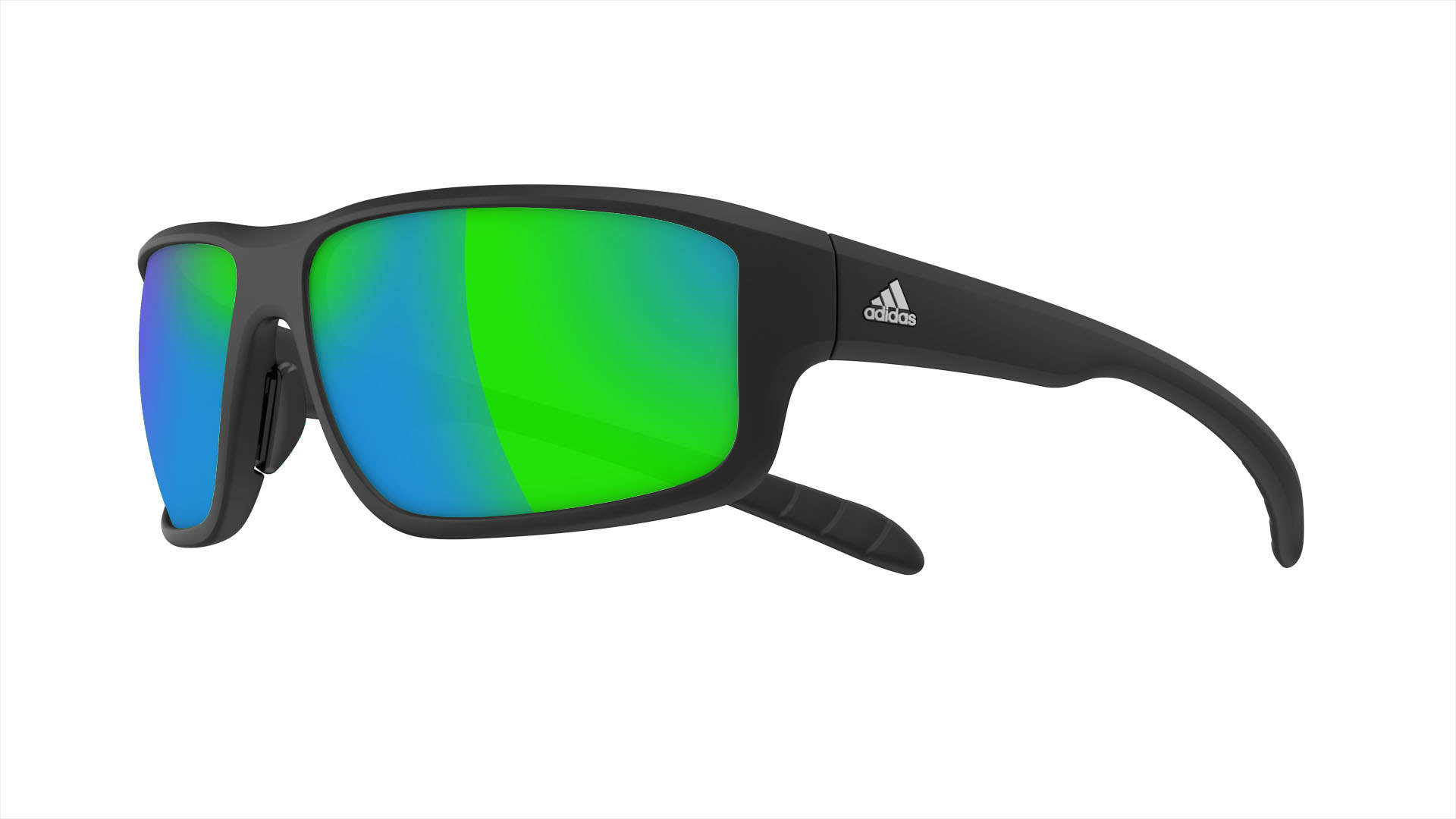 adidas Kumacross 2.0 Sport Zonnebril Mat Zwart/Groen Spiegelglas