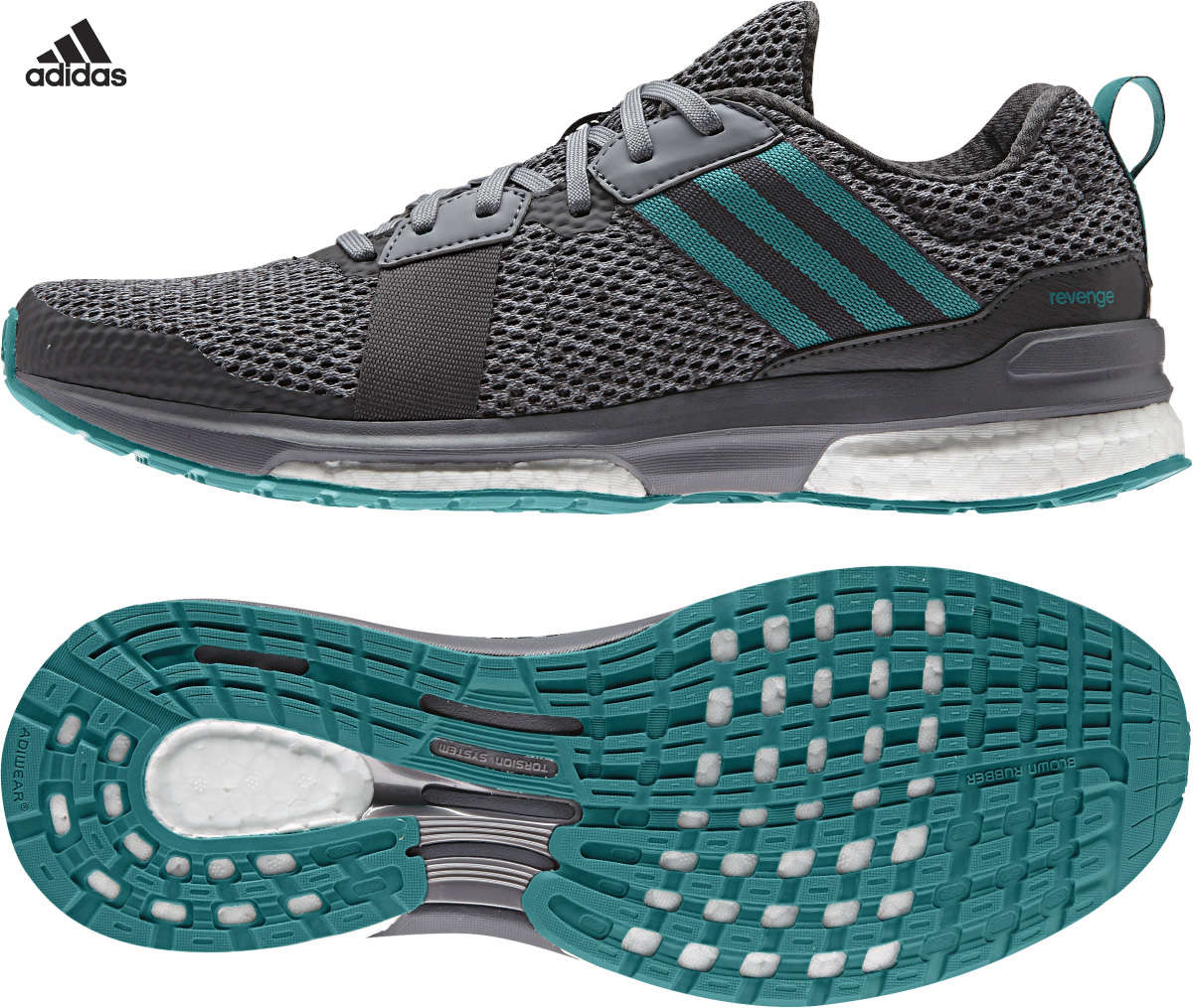 adidas Revenge Hardloopschoenen Grijs/Groen Heren