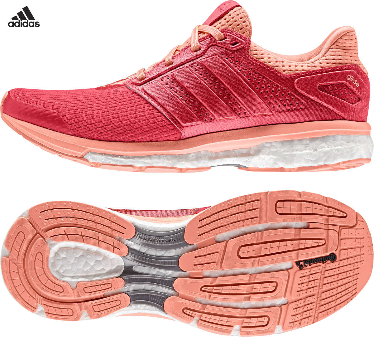 adidas Supernova Glide 8 Hardloopschoenen Rood/Oranje Dames