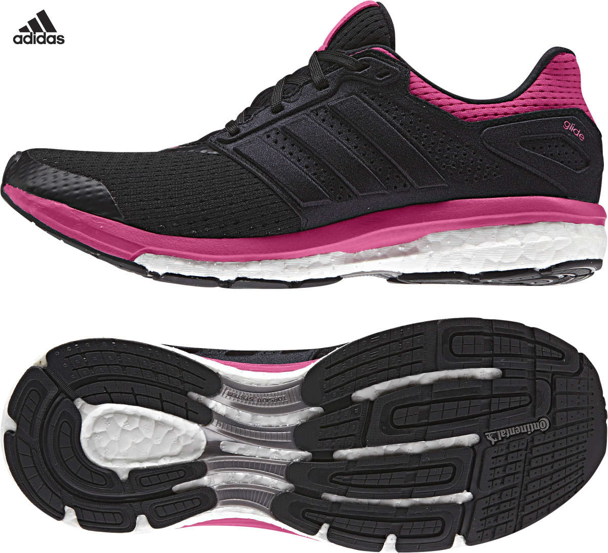 adidas Supernova Glide 8 Hardloopschoenen Zwart/Roze Dames