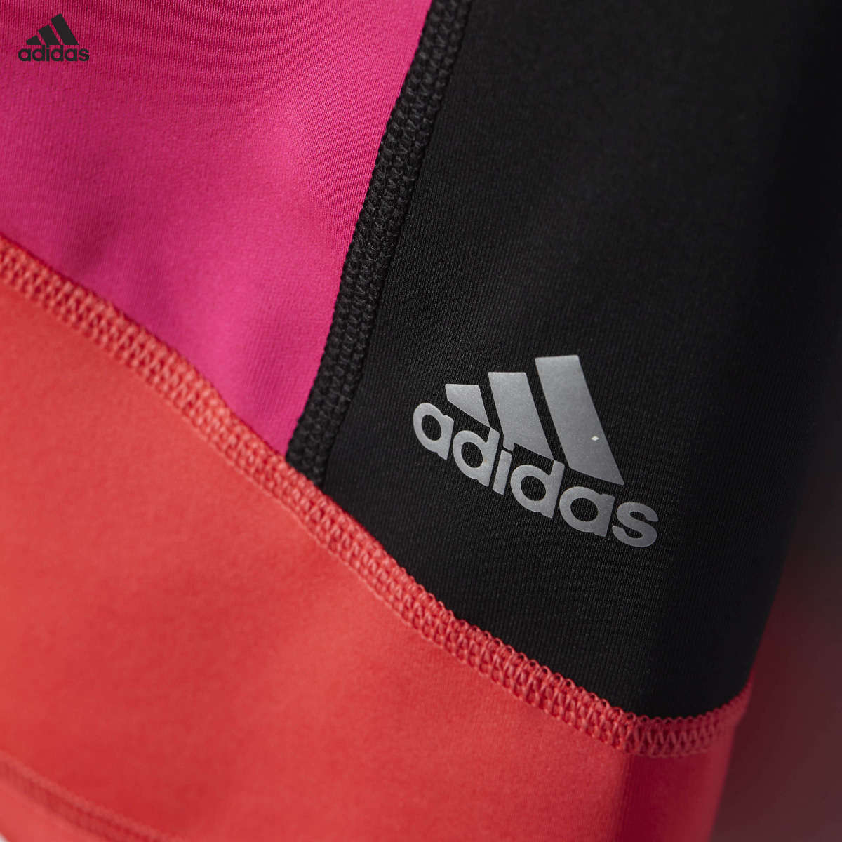 adidas Techfit Capri Hardloopbroek Roze/Zwart/Groen Dames