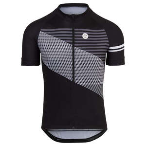 AGU Essential Striped Fietsshirt Korte Mouwen Zwart Heren