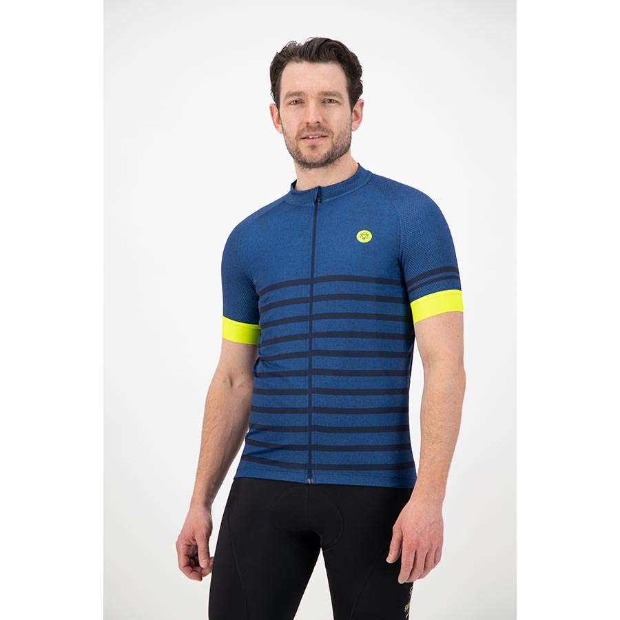 Essential Melange Fietsshirt Korte Mouwen Blauw Heren