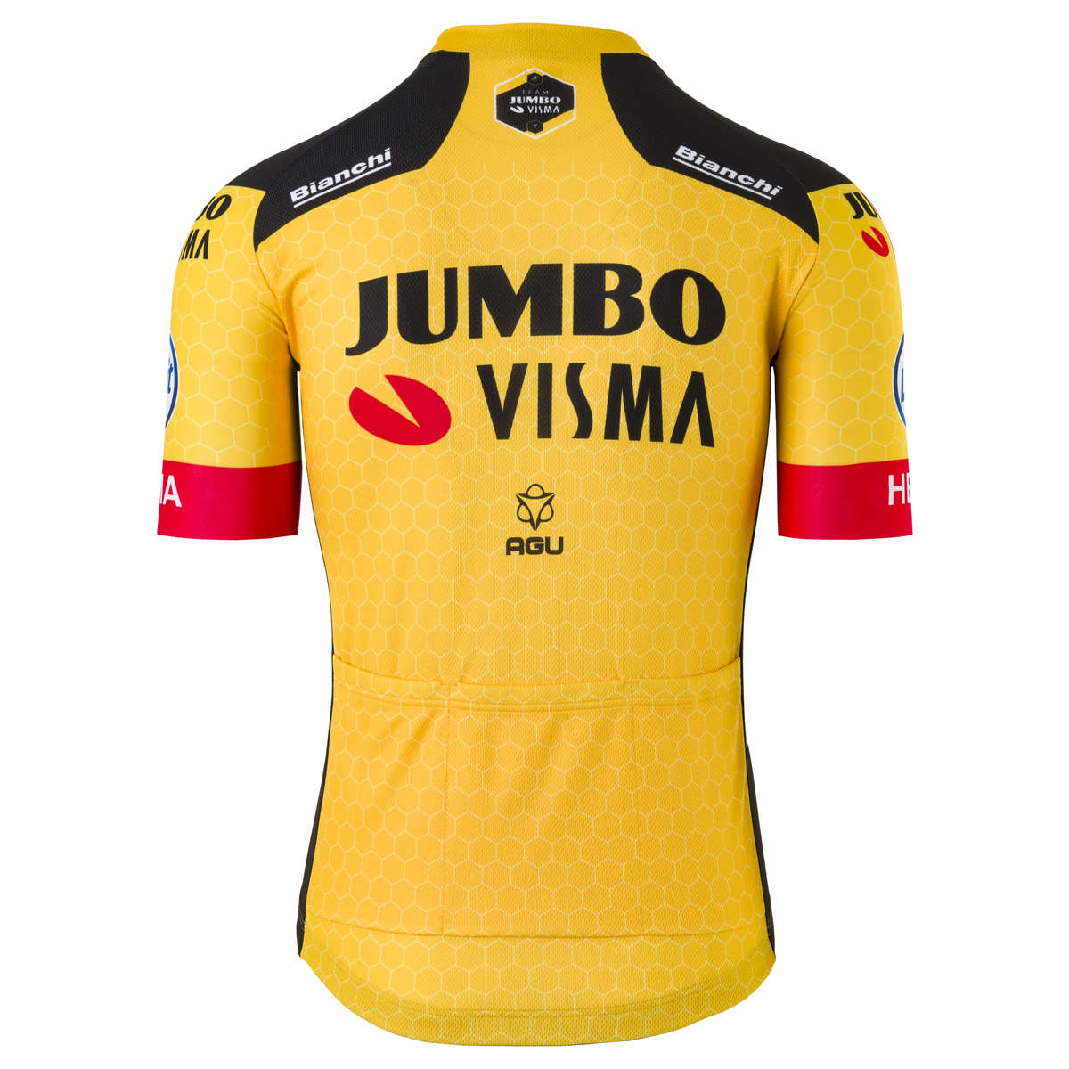 AGU Team Jumbo-Visma Replica Fietsshirt Korte Mouwen Geel/Zwart Heren
