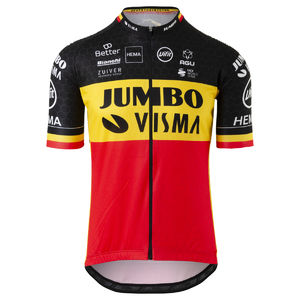 AGU Team Jumbo-Visma Belgisch Kampioen Replica Fietsshirt Korte Mouwen