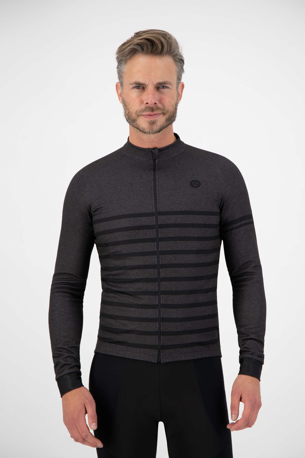 AGU Essential Melange Fietsshirt Lange Mouwen Grijs Heren