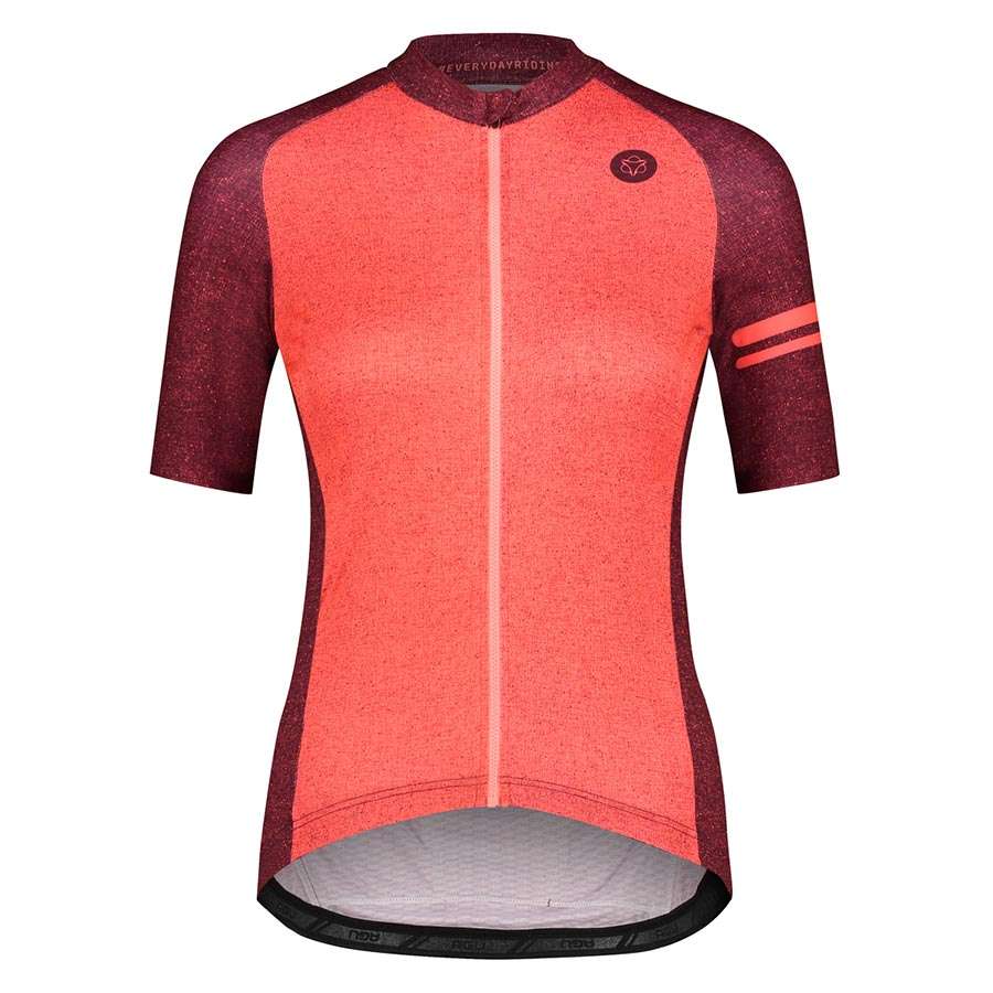 AGU Essential Melange Fietsshirt Korte Mouwen Roze/Donkerrood Dames