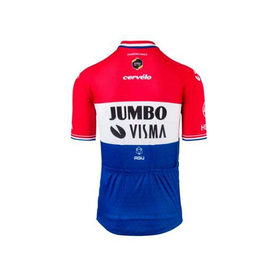 AGU Jumbo-Visma Nederland Fietsshirt Korte Mouwen Rood/Wit/Blauw Heren