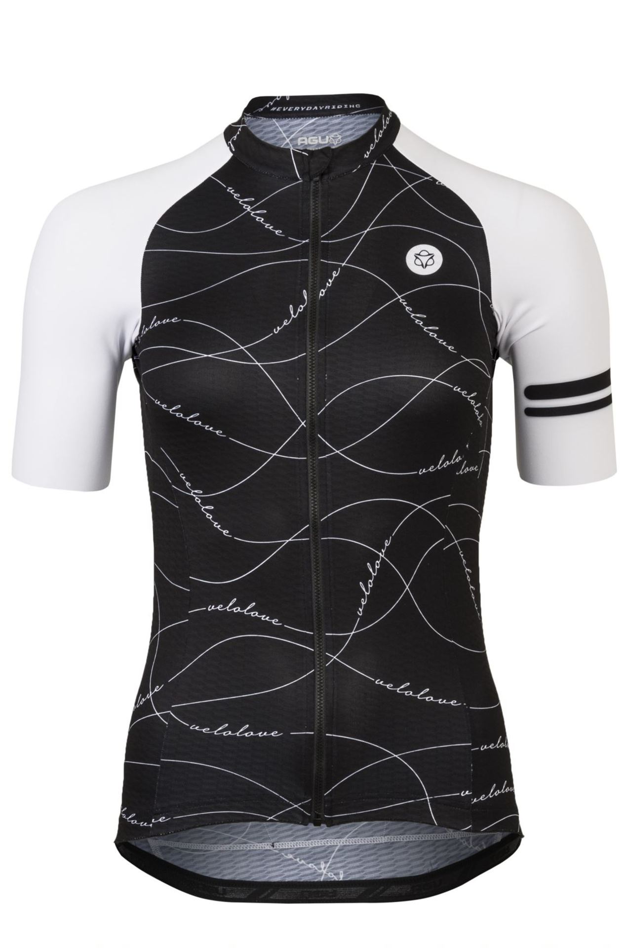 AGU Velo Wave Essential Fietsshirt Korte Mouwen Zwart Wit Dames