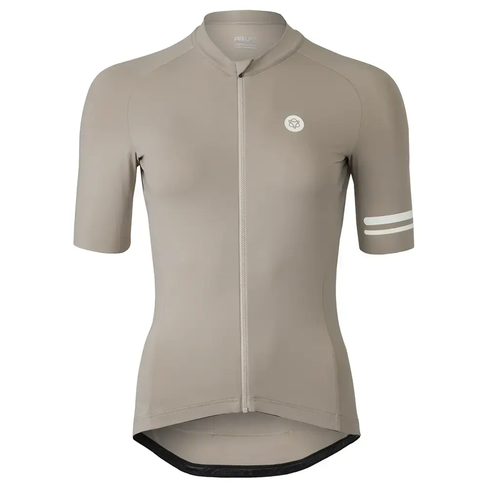 AGU Solid IV Trend Fietsshirt Korte Mouwen Grijs/Bruin Dames