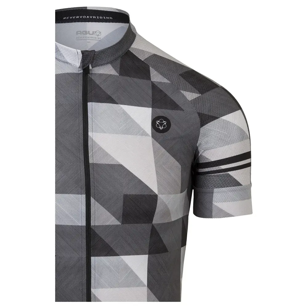 AGU Triangle Stripe Essential Fietsshirt Korte Mouwen Zwart Heren