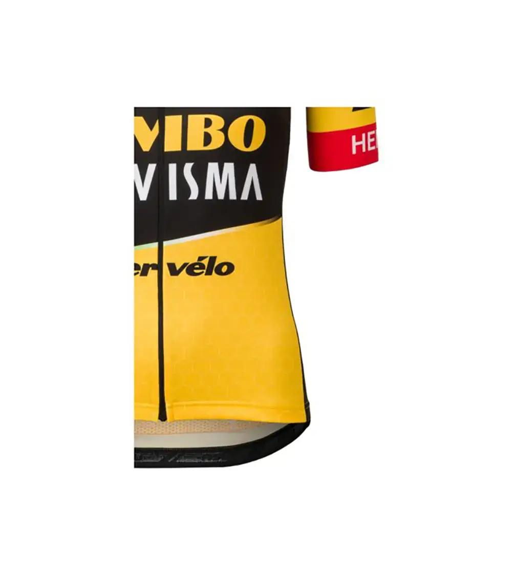 AGU Jumbo-Visma Replica Fietsshirt Korte Mouwen Geel/Zwart Dames