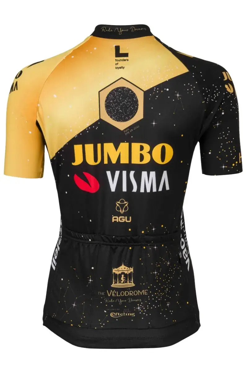 AGU Jumbo-Visma Replica TDF Fietsshirt Korte Mouwen Geel/Zwart Dames